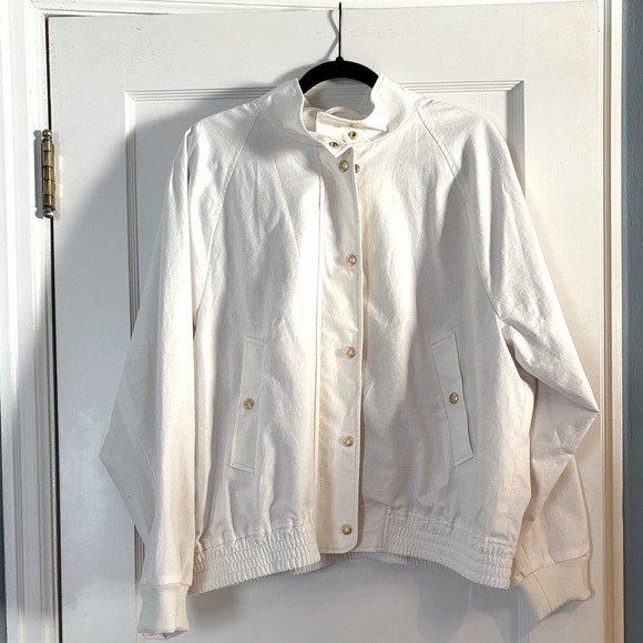 NWT J.Crew Linen-Cotton Flight Jacket - Picture 1 of 6